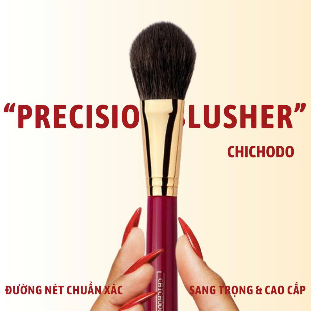 Cọ makeup má hồng/phủ phấn nhỏ CHICHODO Precision Blusher C104 bám phấn
